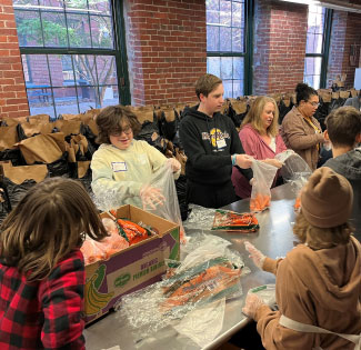 happy young volunteers