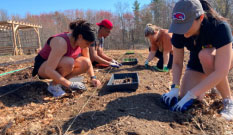 volunteer giving garden